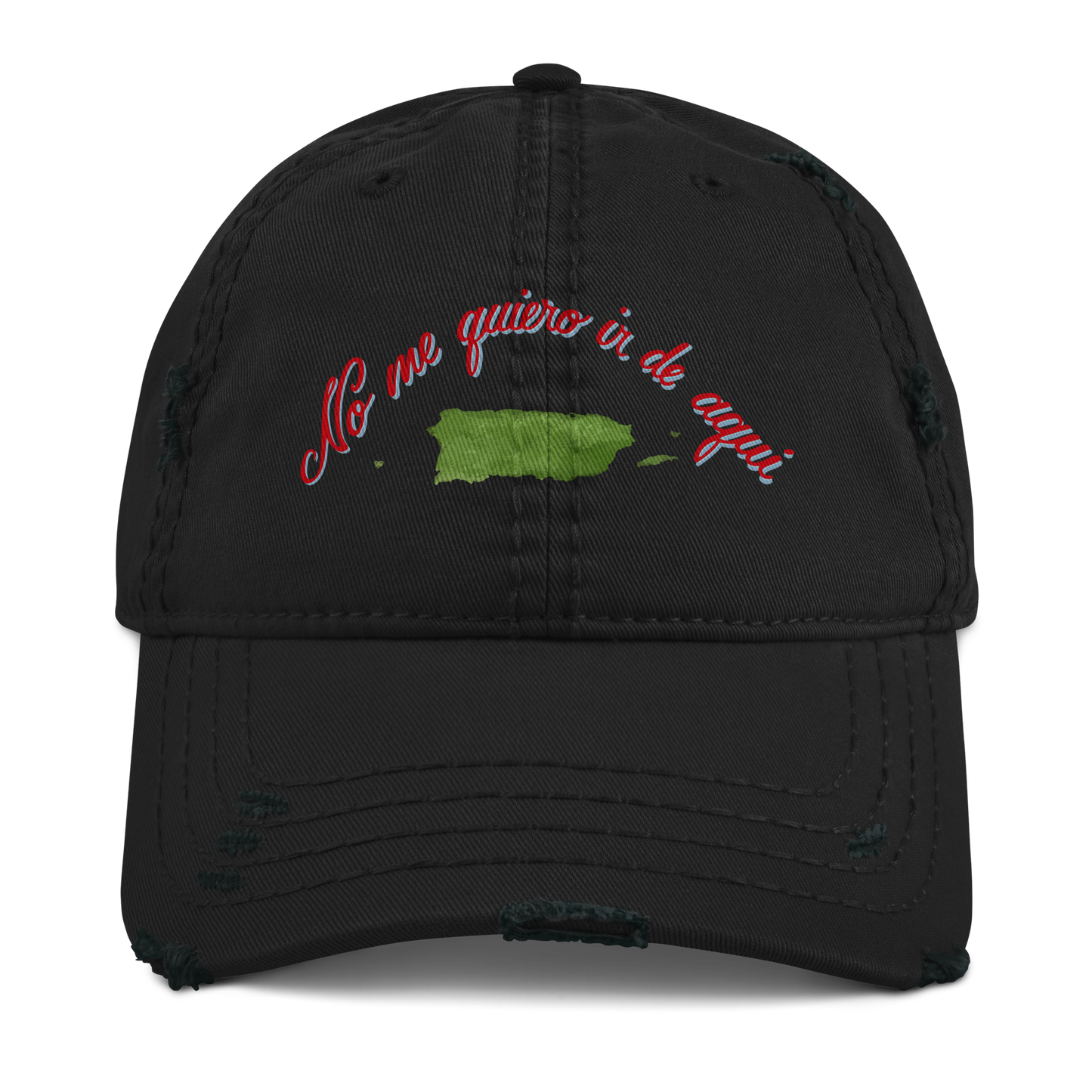Bad Bunny Merch No Me Quiero Ir Distressed Hat – DTMF Merch