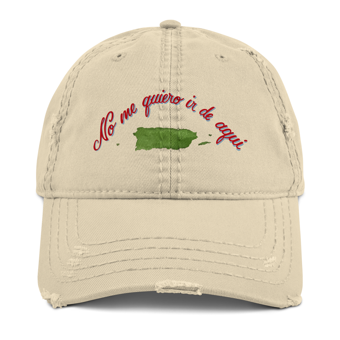 Bad Bunny Merch No Me Quiero Ir Distressed Hat – DTMF Merch